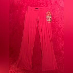 Apple Bottoms Pink Flare Pants Y2K Fold Over Waist Bootcut